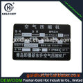factory price metal electronic shelf label,rating plate,nameplate on sales plate loaded fitness equipment